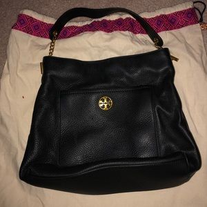 Tory Burch black leather hobo